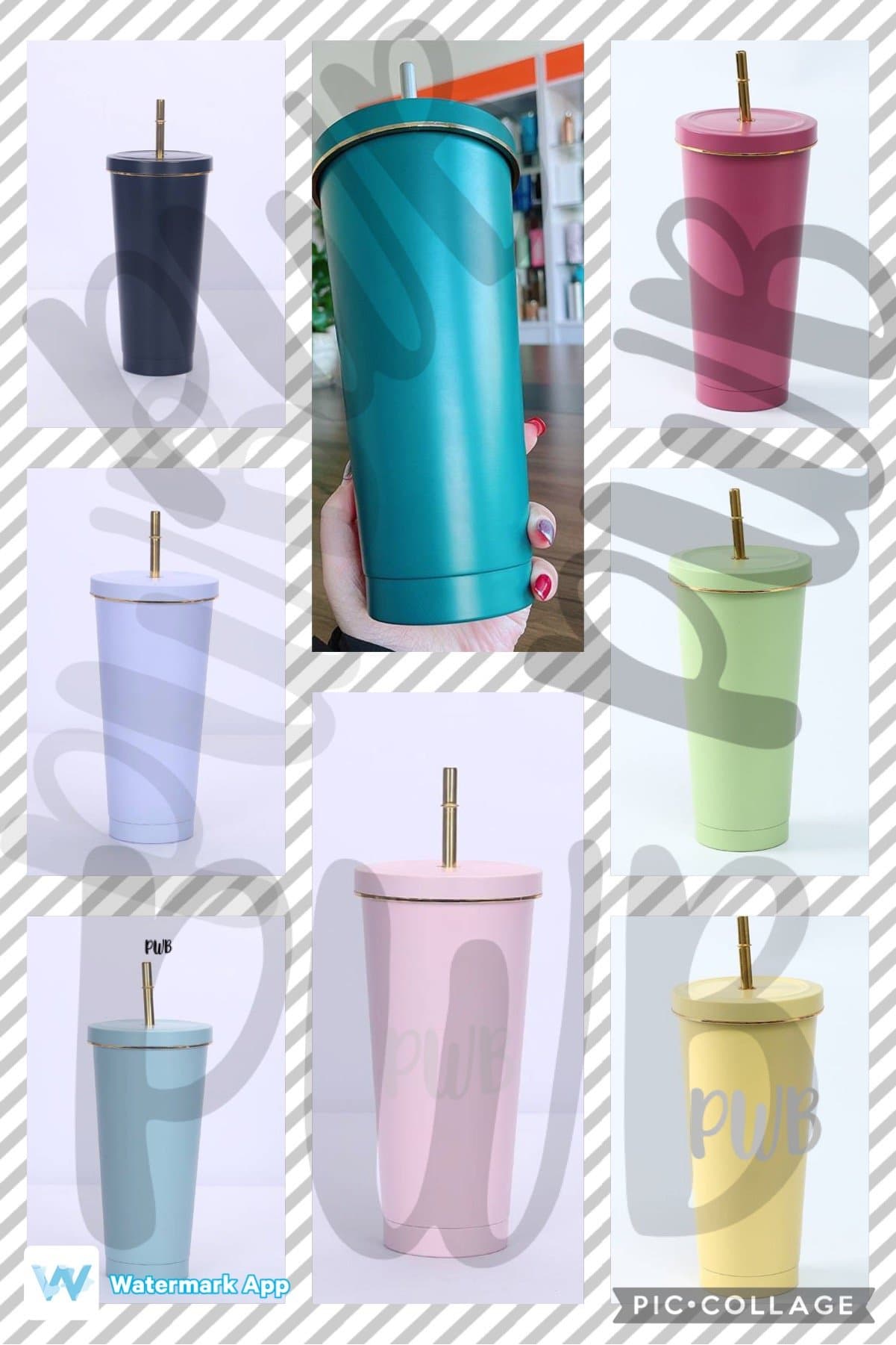 STainless Steel Gold Rim Tumbler