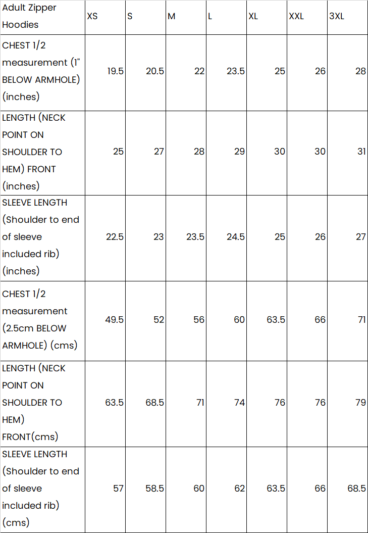 Adults Zipper - Black - 2