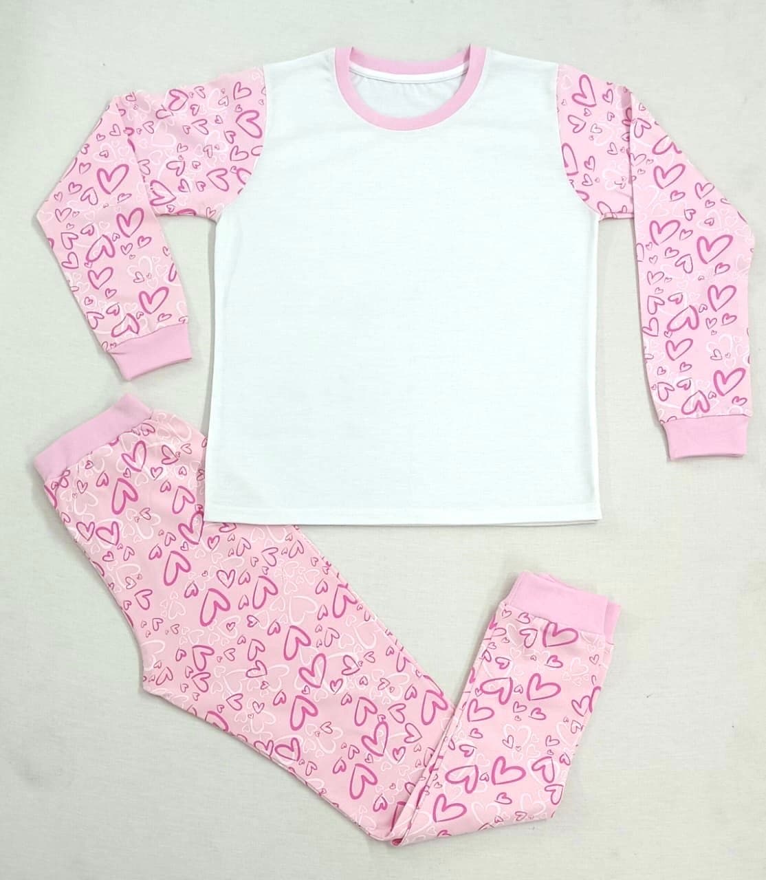 Pink Heart Sublimation PJs – Adults