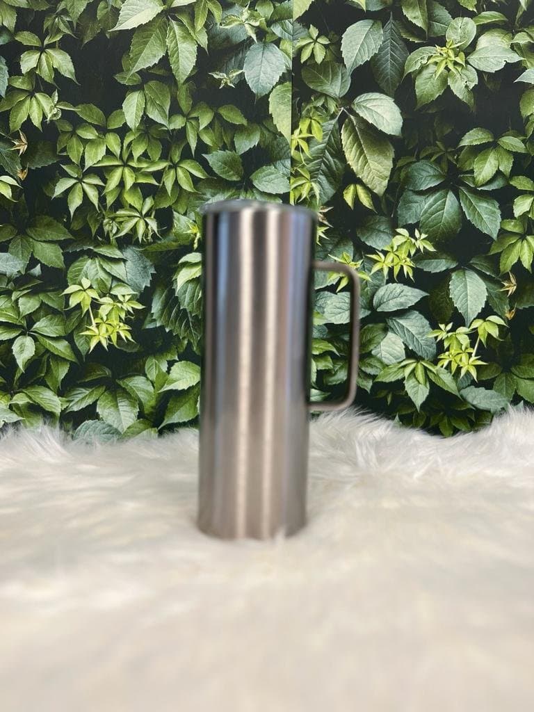 Skinny tumbler with handle – Steel
