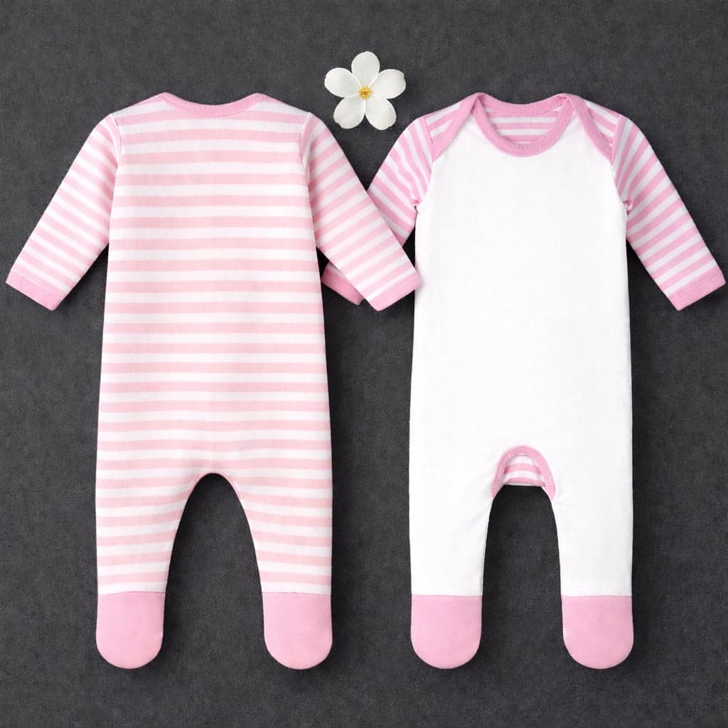 Sublimation Baby Romper - Pink Stripes